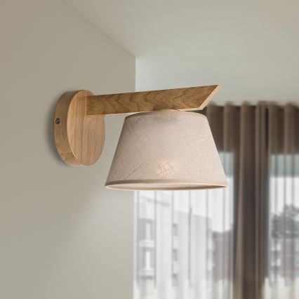 Brilagi - LED  Настенный светильник ANTHONY 1xE14/40W/230V дуб/бежевый