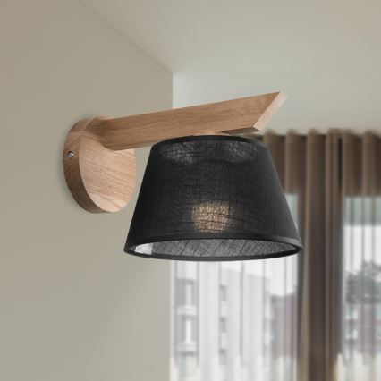 Brilagi - LED  Настенный светильник ANTHONY 1xE14/40W/230V дуб/черный