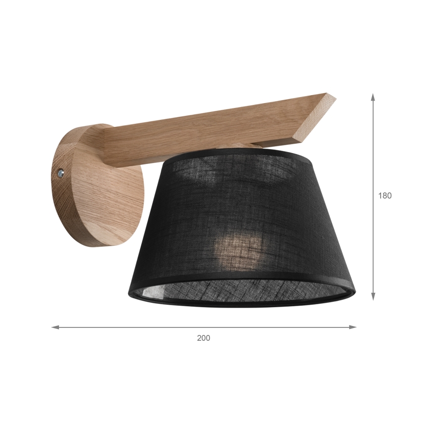 Brilagi - LED  Настенный светильник ANTHONY 1xE14/40W/230V дуб/черный