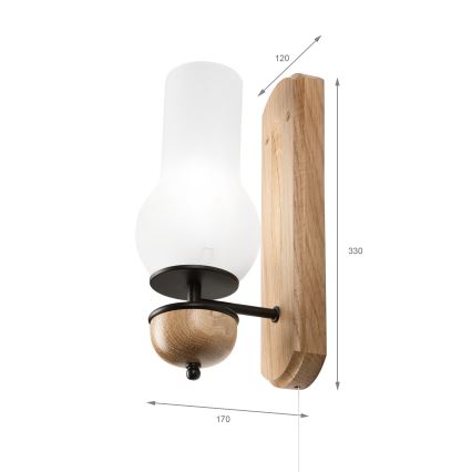Brilagi - LED Настенный светильник COTTAGE 1xE14/40W/230V дуб/белый