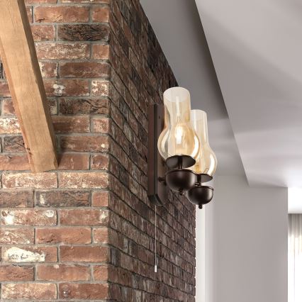 Brilagi - LED Настенный светильник COTTAGE 2xE14/40W/230V бук/коричневый