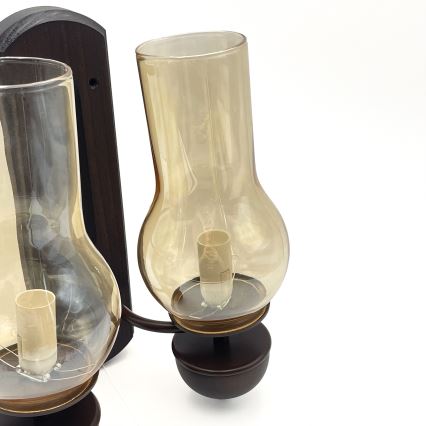 Brilagi - LED Настенный светильник COTTAGE 2xE14/40W/230V бук/коричневый