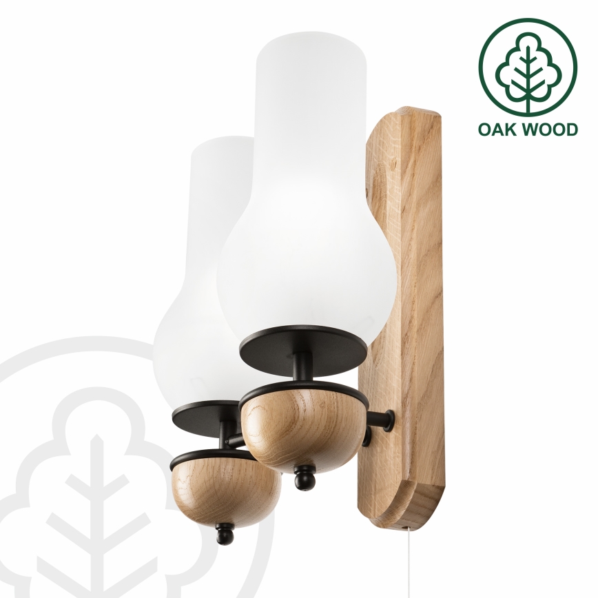 Brilagi - LED Настенный светильник COTTAGE 2xE14/40W/230V дуб/белый