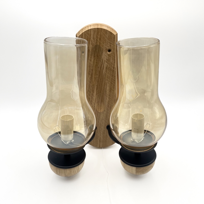 Brilagi - LED Настенный светильник COTTAGE 2xE14/40W/230V дуб/коричневый