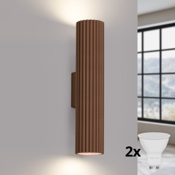 Brilagi - LED настенный светильник CRESTO 2xGU10, 10 Вт, 230 В, 30 см, коричневый