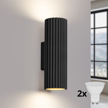 Brilagi - LED настенный светильник CRESTO 2xGU10/10Вт/230В 20 см чёрный
