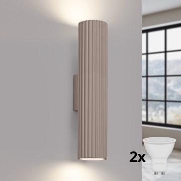 Brilagi - LED настенный светильник CRESTO 2xGU10/10W/230V 30 см тауп