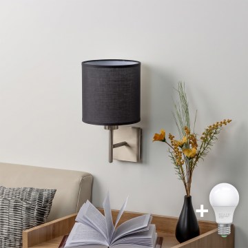 BRILAGI - LED настенный светильник NUBILA 1xE27/60W/230V матовый хром/чёрный