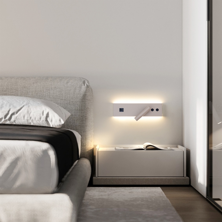 BRILAGI - Настенный точечный светильник с USB-портом NOCTIS LED/3W/230V + LED/9W бежевый