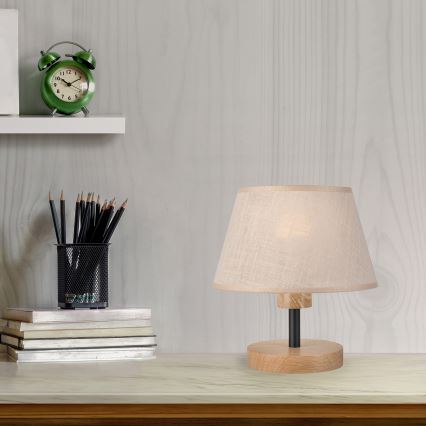 Brilagi - LED Настільна лампа ANTHONY 1xE27/60W/230V дуб/бежевий
