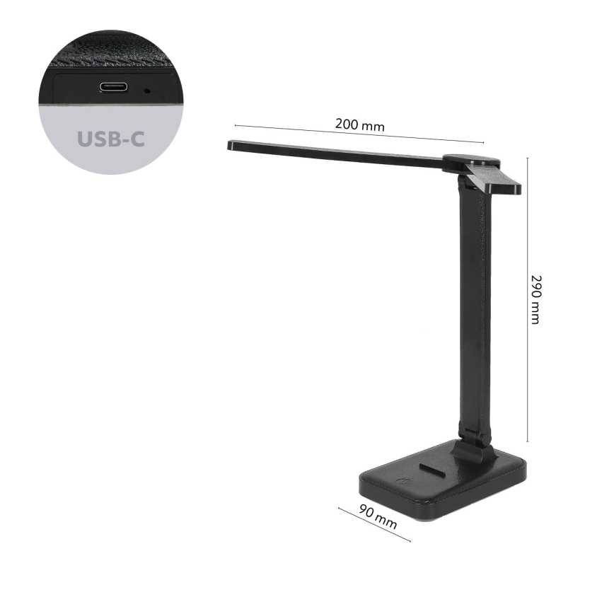 Brilagi - LED настільна лампа MODO DUO з регулюванням яскравості LED/8W/5V 3000/4000/6500K чорна