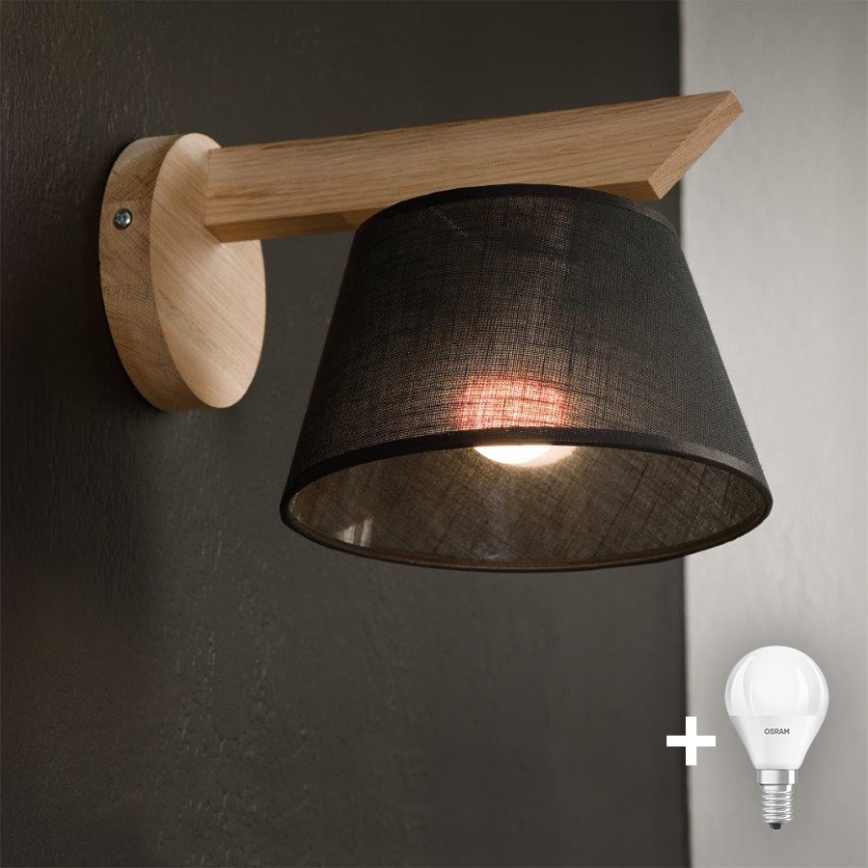 Brilagi - LED  Настінний світильник ANTHONY 1xE14/40W/230V дуб/чорний