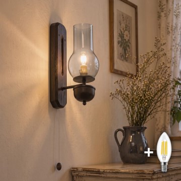 BRILAGI - LED настінний світильник COTTAGE 1xE14/40W/230V бук/димчасто-сірий