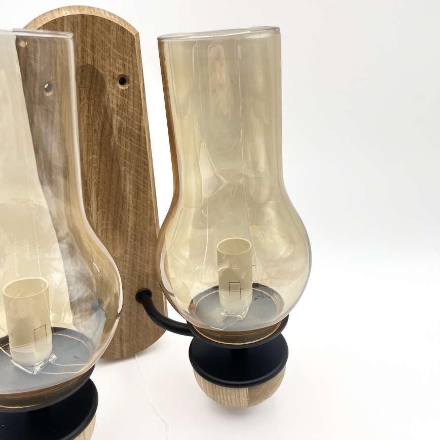 Brilagi - LED Настінний світильник COTTAGE 2xE14/40W/230V дуб/коричневий