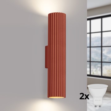 BRILAGI - LED настінний світильник CRESTO 2xGU10/10W/230V 30 см помаранчевий