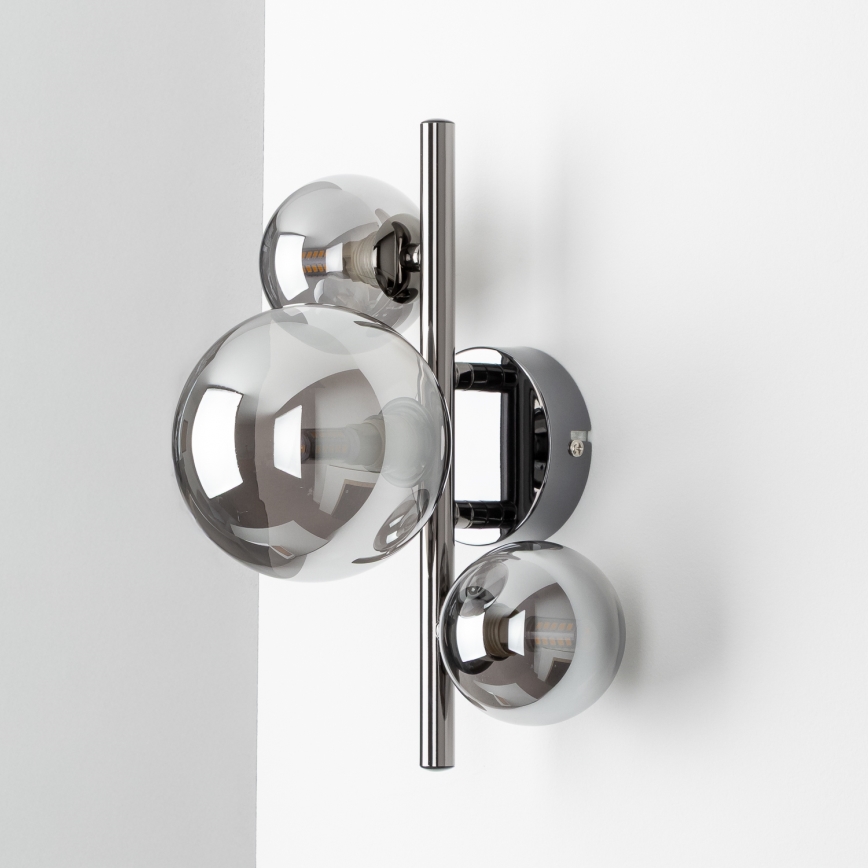 Brilagi - LED настінний світильник MILLA 3xG9/3W/230V чорний хром/димчасте скло