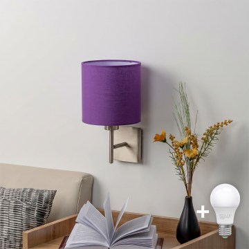 BRILAGI - LED настінний світильник NUBILA 1xE27/60W/230V матовий хром/фіолетовий