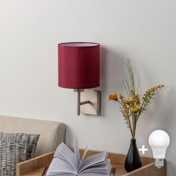 BRILAGI - LED настінний світильник NUBILA 1xE27/60W/230V матовий хром/помпейський червоний