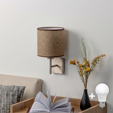 BRILAGI - LED настінний світильник NUBILA 1xE27/60W/230V матовий хром/коричневий