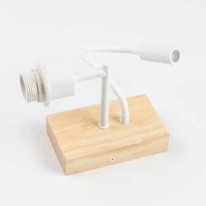 Brilagi - LED гнучкий настінний світильник NUBILA WOOD 1xE27/25W/230V + LED/3W дуб/білий/помаранчевий