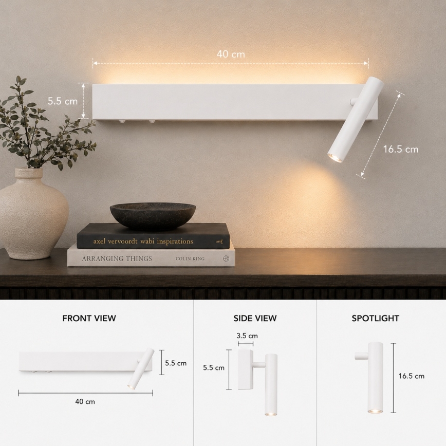BRILAGI - LED настінний точковий світильник ARLIX LED/3W/230V + LED/7W білий CRI 90