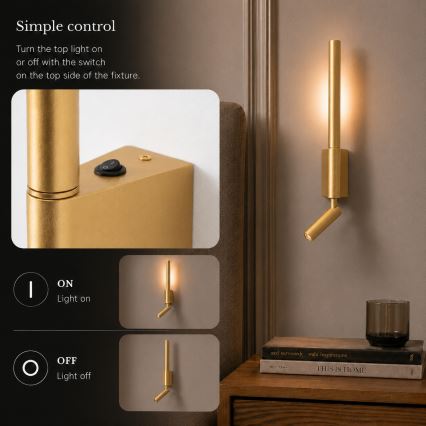 BRILAGI - LED настінний точковий світильник VIXON LED/3 Вт/230 В + LED/5 Вт золотий CRI 90