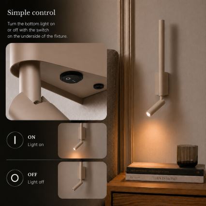 BRILAGI - LED настінний точковий світильник VIXON LED/3W/230V + LED/5W бежевий CRI 90