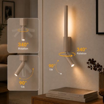 BRILAGI - LED настінний точковий світильник VIXON LED/3W/230V + LED/5W бежевий CRI 90