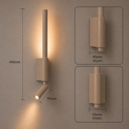 BRILAGI - LED настінний точковий світильник VIXON LED/3W/230V + LED/5W бежевий CRI 90
