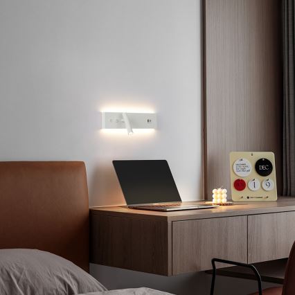 Brilagi - настінний точковий світильник LED з USB-портом NOCTIS LED/3W/230V + LED/9W білий