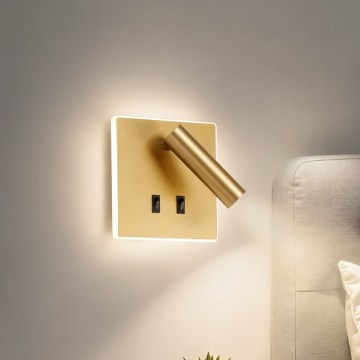 BRILAGI - LED настінний точковий світильник ZAYA DOUBLE LED/8W/230V + LED/3W золотий