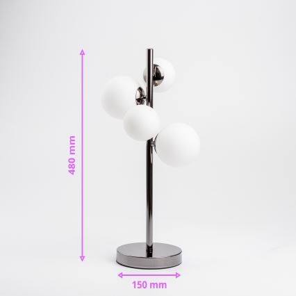 Brilagi - LED настольная лампа MILLA 4xG9/3W/230V черный хром/белый