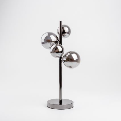 Brilagi - LED настольная лампа MILLA 4xG9/3W/230V черный хром/дымчатая