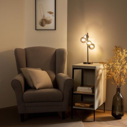 Brilagi - LED настольная лампа MILLA 4xG9/3W/230V черный хром/дымчатая