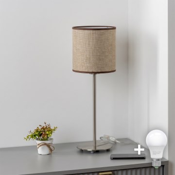 Brilagi - LED настольная лампа NUBILA 1xE27/60W/230V коричневая