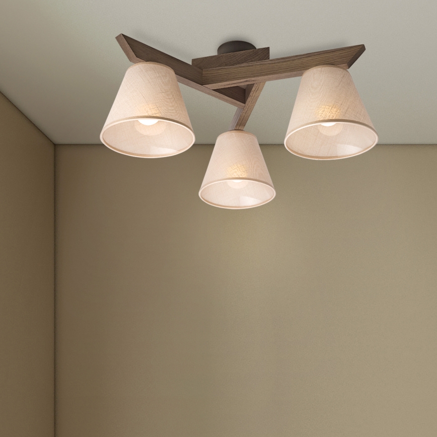 Brilagi - LED Накладна люстра ANTHONY 3xE14/40W/230V дуб горіх/бежевий
