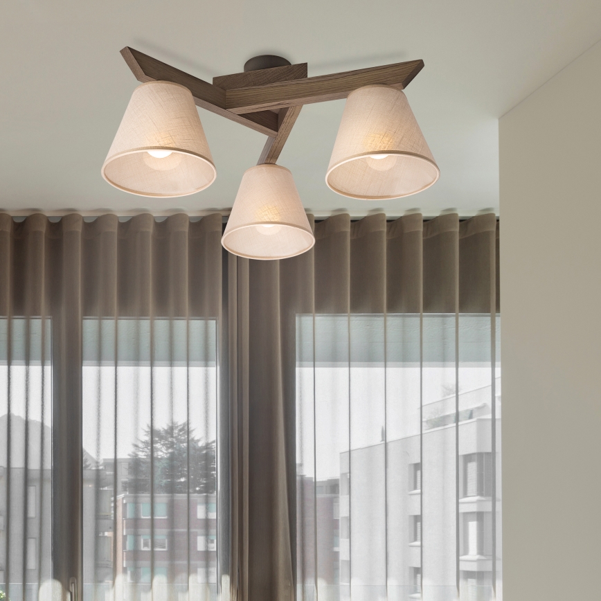Brilagi - LED Накладна люстра ANTHONY 3xE14/40W/230V дуб горіх/бежевий