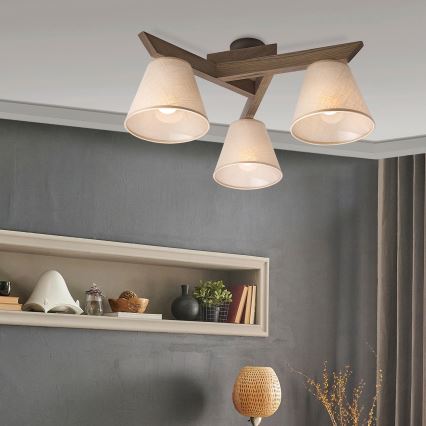 Brilagi - LED Накладна люстра ANTHONY 3xE14/40W/230V дуб горіх/бежевий