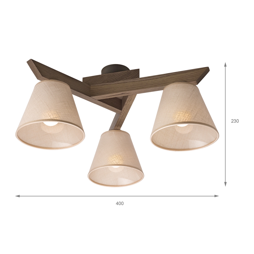 Brilagi - LED Накладна люстра ANTHONY 3xE14/40W/230V дуб горіх/бежевий