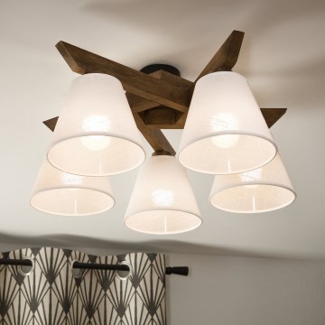 Brilagi - LED Накладна люстра ANTHONY 5xE14/40W/230V дуб горіх/білий