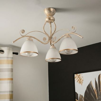 Brilagi - LED накладна люстра ANTICO 3xE27/60W/230V біла патина