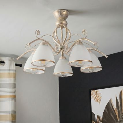 Brilagi - LED накладна люстра ANTICO 5xE27/60W/230V 3000K біла патина