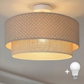 Brilagi-LED Накладна люстра BOHO BOBO, 1x E27/60 Вт/230 В, діаметр 40 см, у горошок, бежевий/кремовий