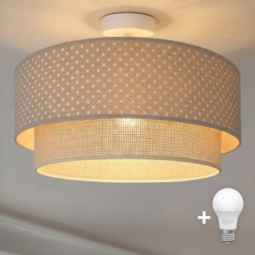 Brilagi-LED Накладна люстра BOHO BOBO, 1x E27/60 Вт/230 В, діаметр 40 см, у горошок, бежевий/кремовий