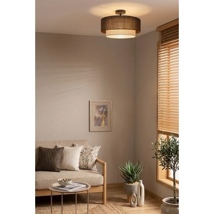 Brilagi - LED накладна люстра BOHO ECO 1xE27/10W/230V діаметр 40 см коричнева/кремова