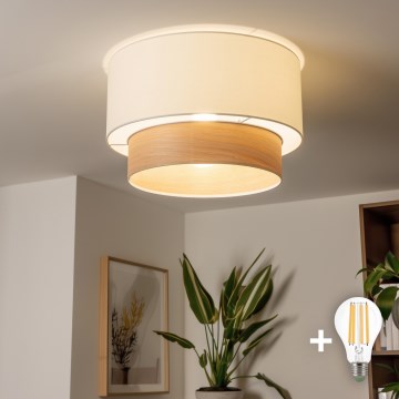 Brilagi - LED накладна люстра CERIA 1xE27/40W/230V діаметр 50 см біла/бежева