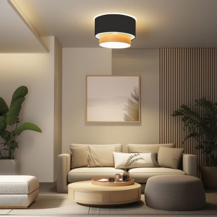 Brilagi - LED накладна люстра CERIA 1xE27/40W/230V діаметр 50 см чорна/бежева