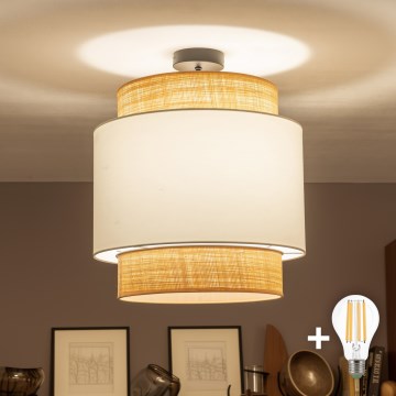 Brilagi - LED накладна люстра CERIA 1xE27/60Вт/230В, діаметр 40 см, чорна/бежева/біла
