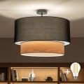 Brilagi - LED накладна люстра CERIA 1xE27/60W/230V Ø 50 см чорна/бежева