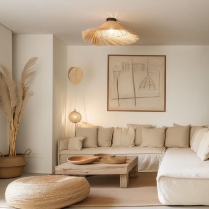 Brilagi - LED накладна люстра CERIA BOHO 1xE27/40W/230V діам. 70 см ротанг